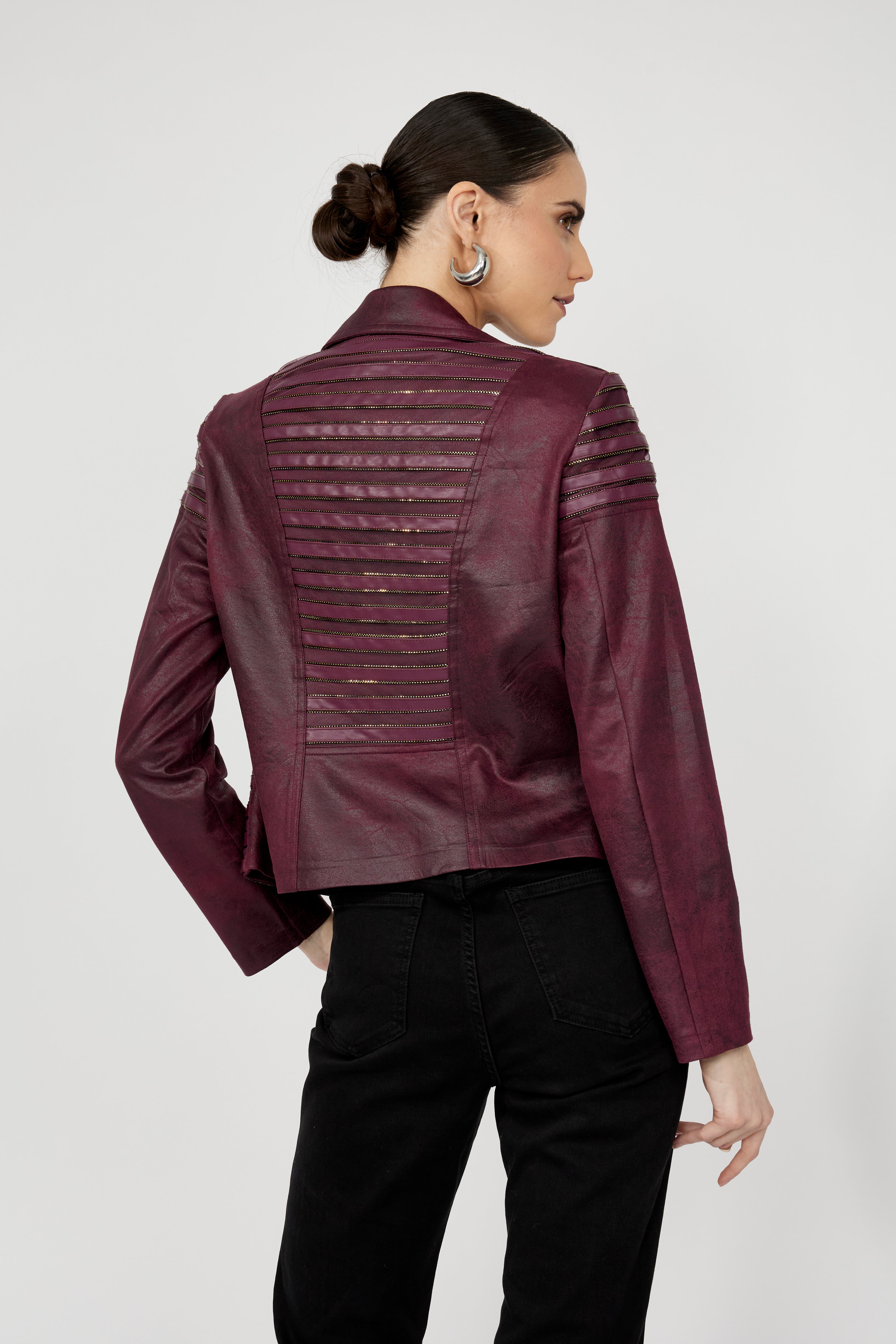 Frank Lyman Leather Biker Jacket Style 253817