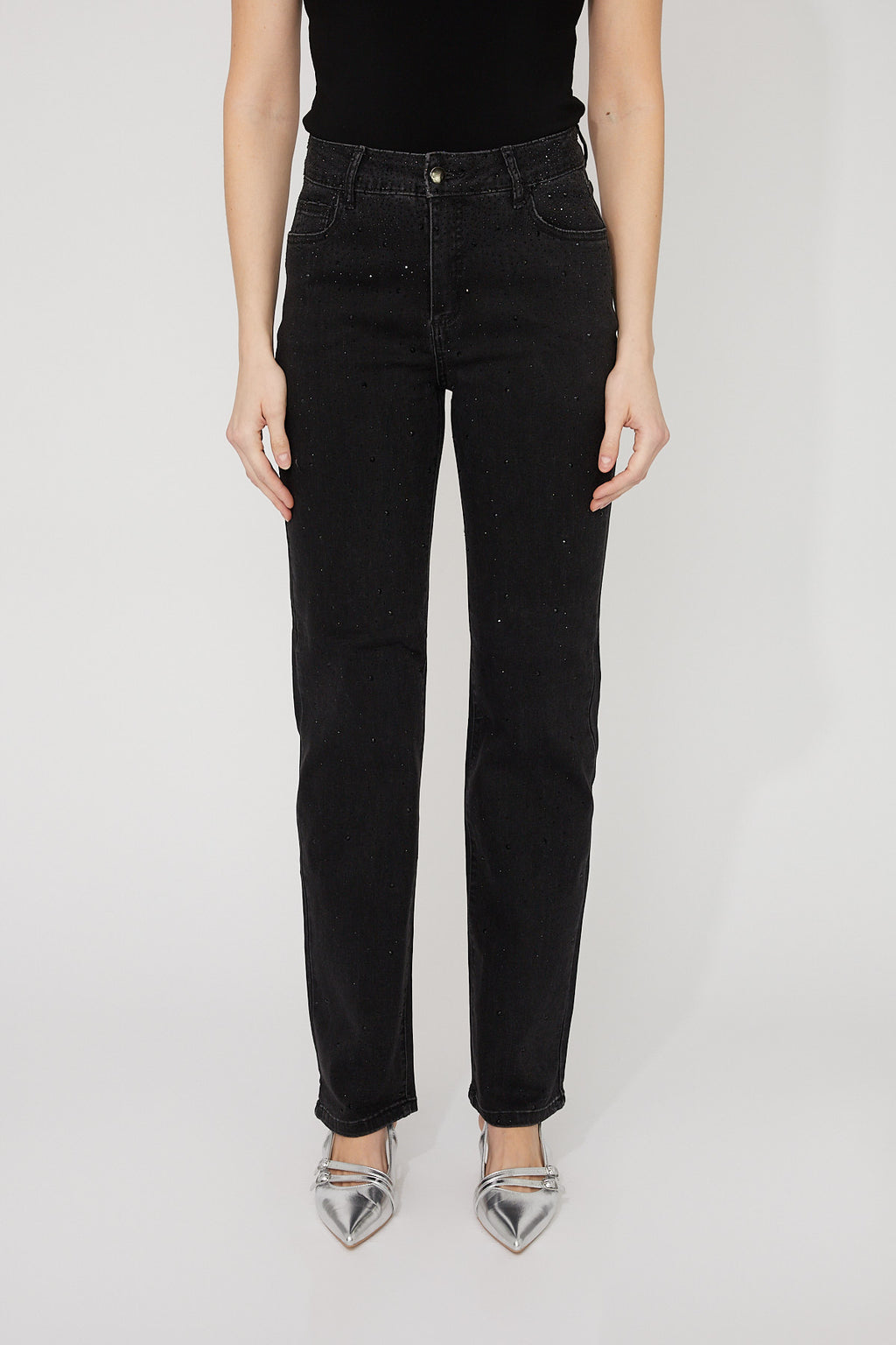 Frank Lyman Sparkle High-waisted Slim Jeans Style 253736