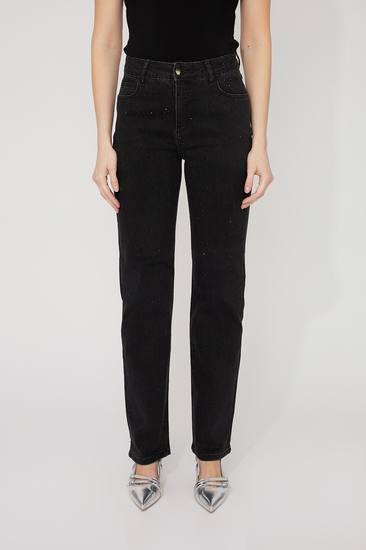 Frank Lyman Sparkle High-waisted Slim Jeans Style 253736