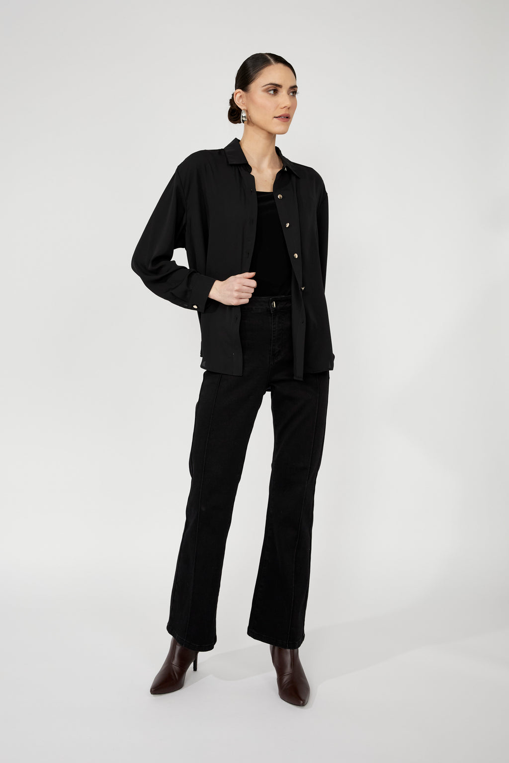 Frank Lyman Leopard Jewel Button Blouse Style 253829