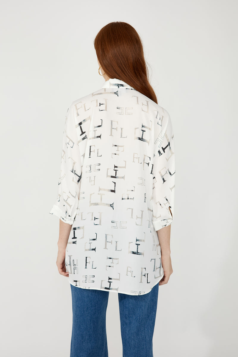 Frank Lyman Chic Abstract Buttoned Shirt Style 254995