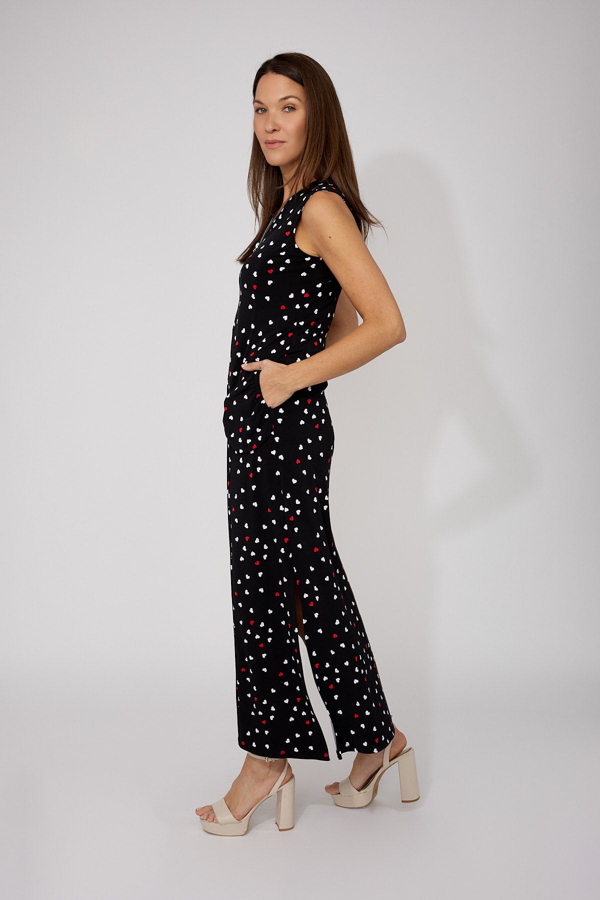 Frank Lyman Heart-print Maxi Dress Style 266226