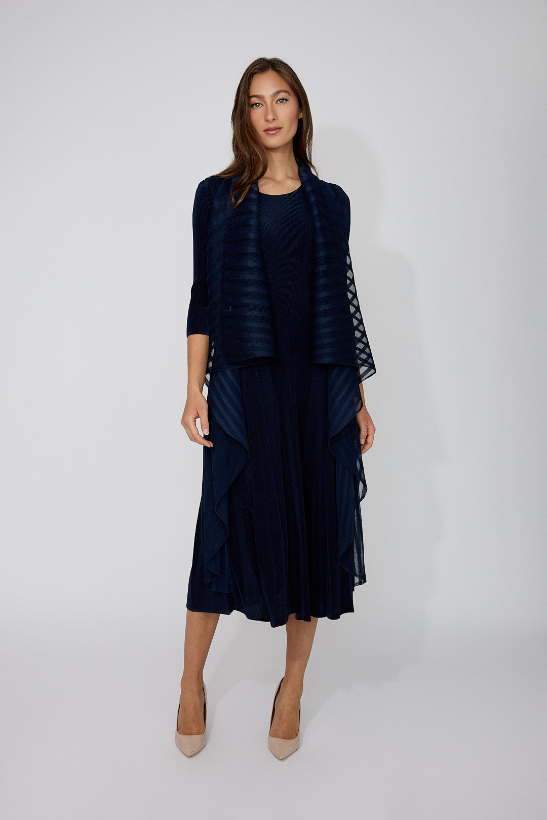 Frank Lyman Formal Midi 3/4 Sleeve Dress Style 268506