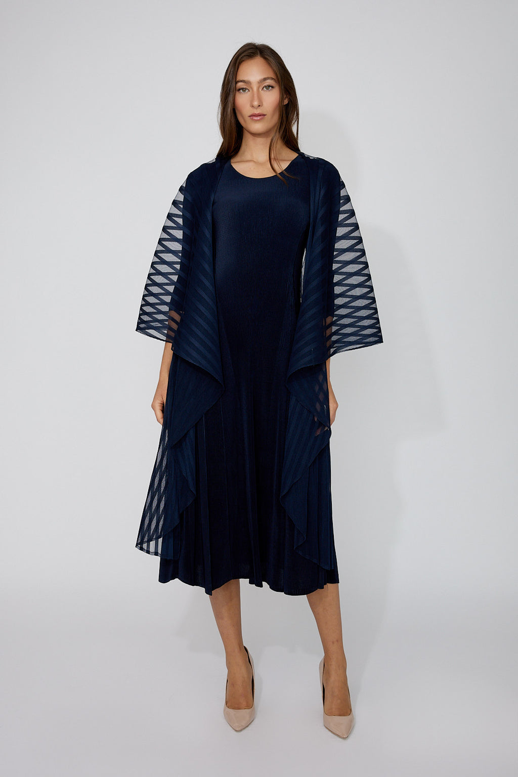 Frank Lyman Formal Midi 3/4 Sleeve Dress Style 268506