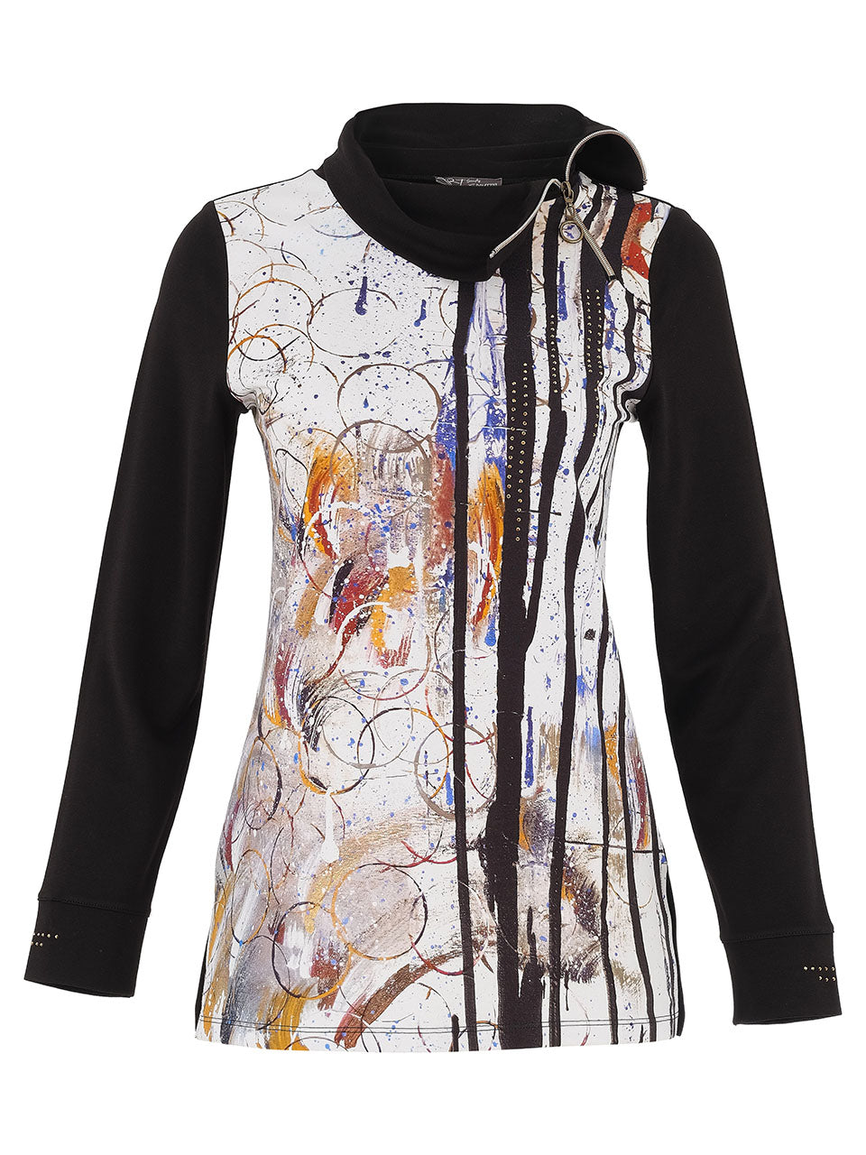 Dolcezza Chic Abstract Zipper Jacket Style 75652