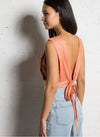 The Korner Short sleeveless top - Peach - 25111092