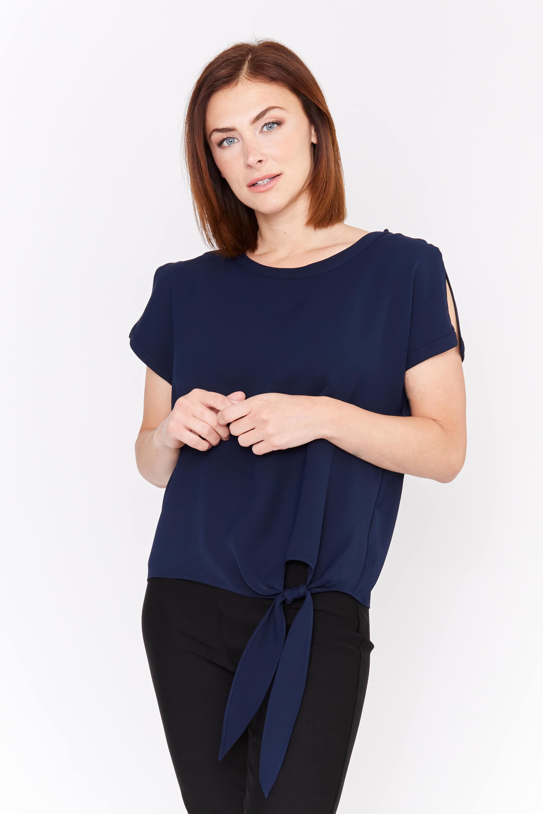 Frank Lyman Knotted Crew Neck Pullover Style 181224