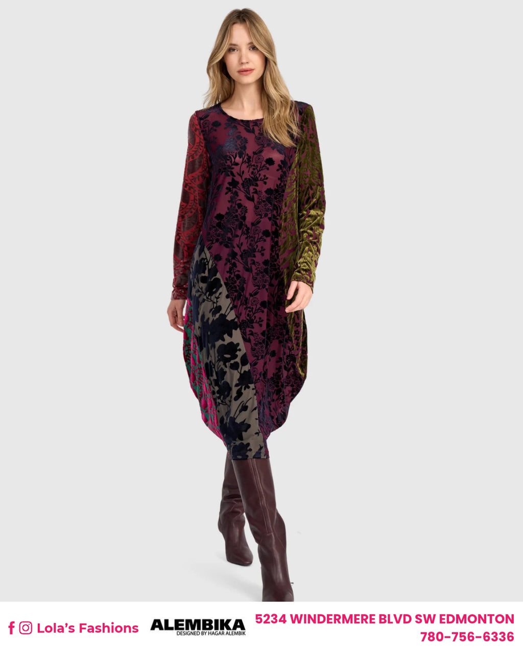 Alembika Duchess Draped Dress, Jewel Multi AD901R