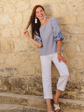 Dolcezza Boho Blouse “Blue Lotus” (25155)
