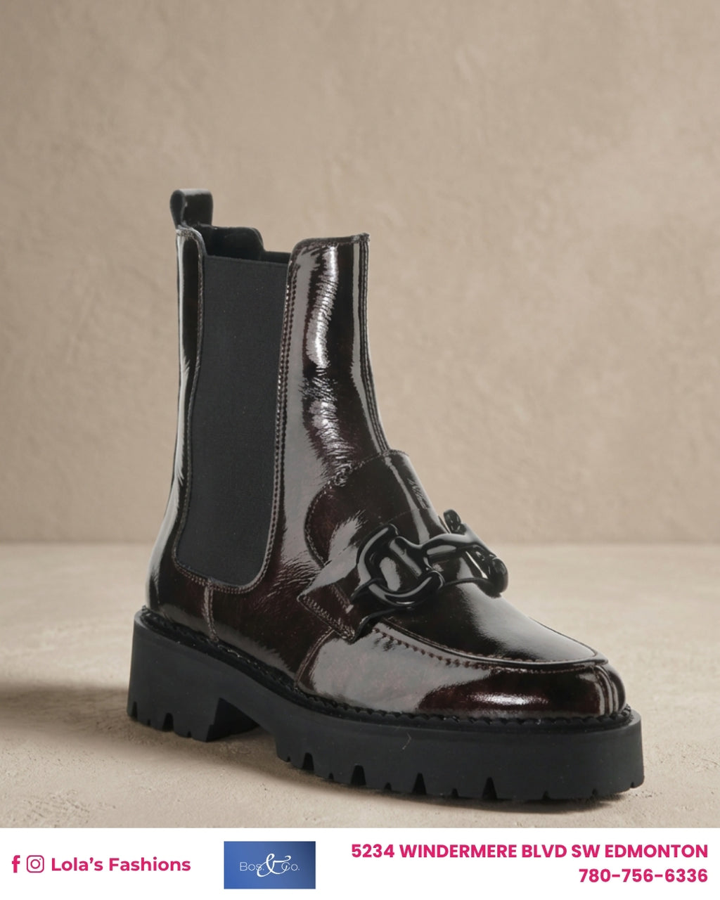 Bos. & Co. Bruma Dark Brown Machado Patent — Loafer-Style Boot