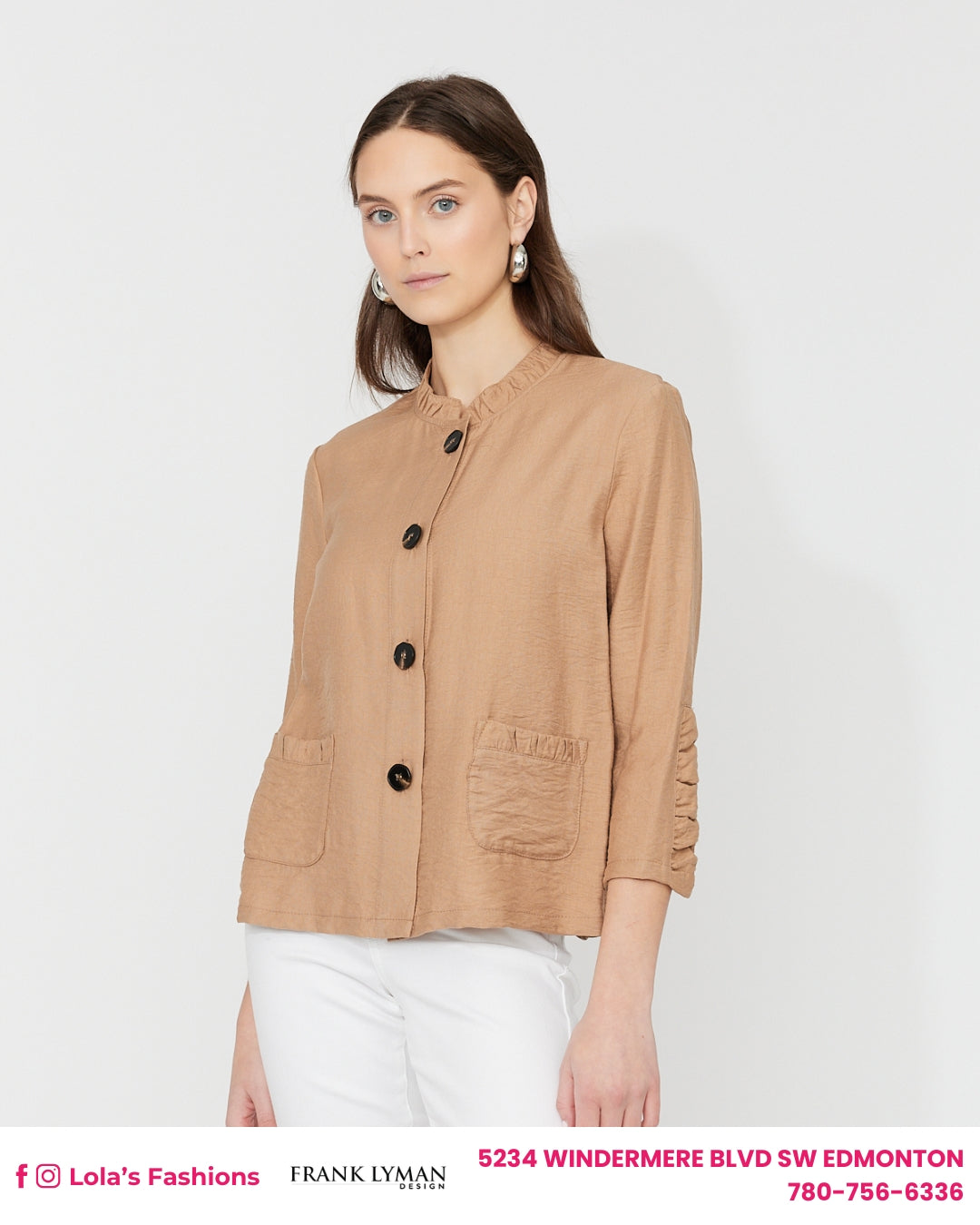 Frank Lyman Collared Hip-length Shirt Style 261109