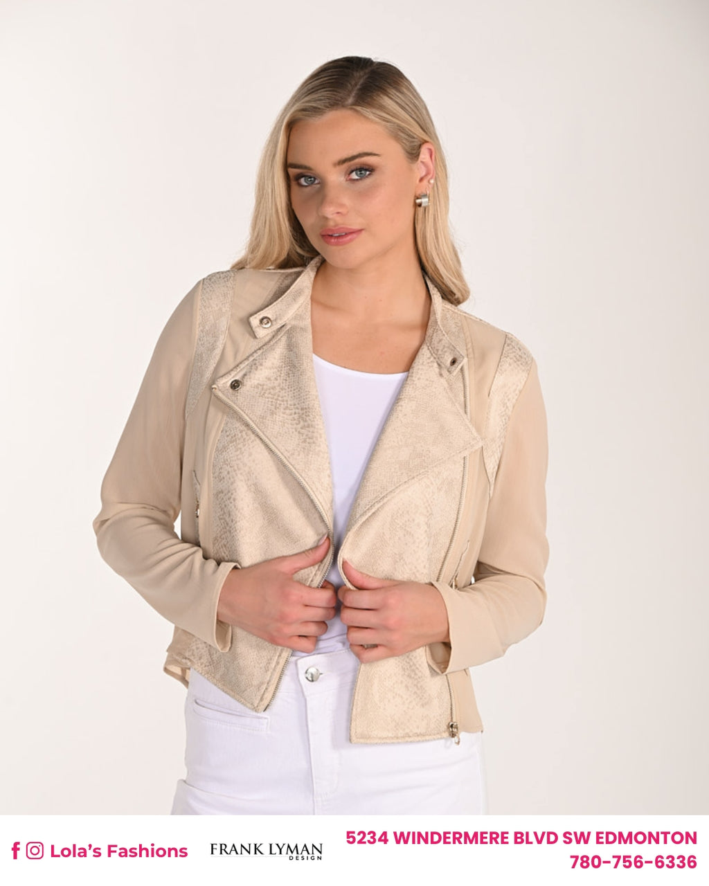 Frank Lyman Edgy Snake Print Jacket Style 266544