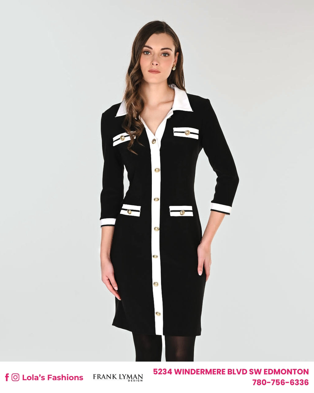 Frank Lyman Formal V-neck Shirt Dress Style 263014