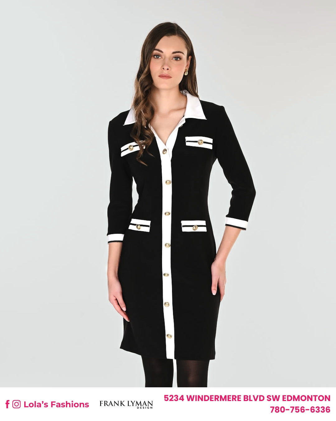 Frank Lyman Formal V-neck Shirt Dress Style 263014