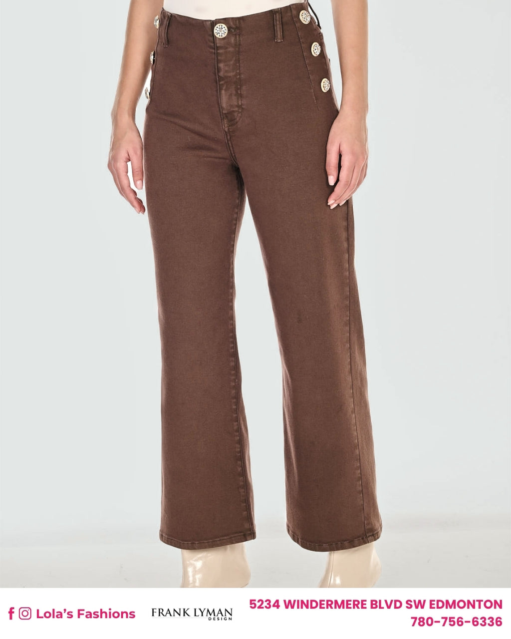Frank Lyman High-waisted Wide-leg Trousers Style 263789