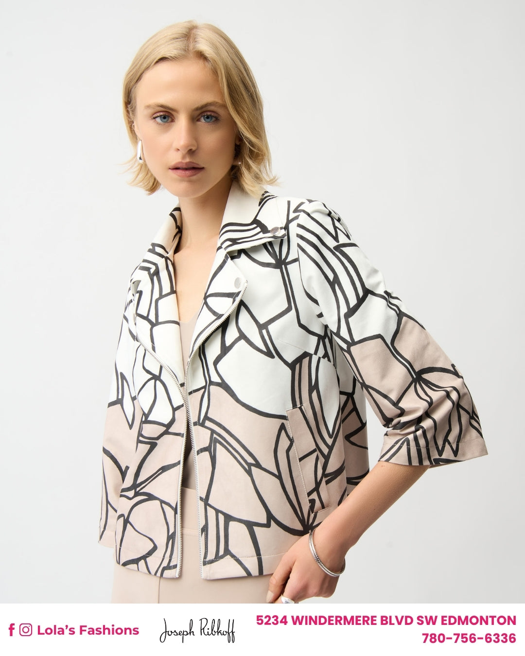 Joseph Ribkoff Collared Hip-length Blazer Style 261908