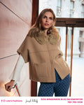 Joseph Ribkoff Short Cape With Fur Collar Style 263949