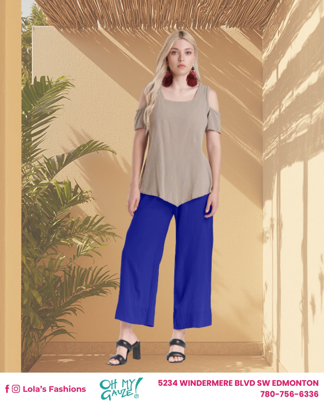 Oh My Gauze Paula Cotton Gauze Pants in Blue