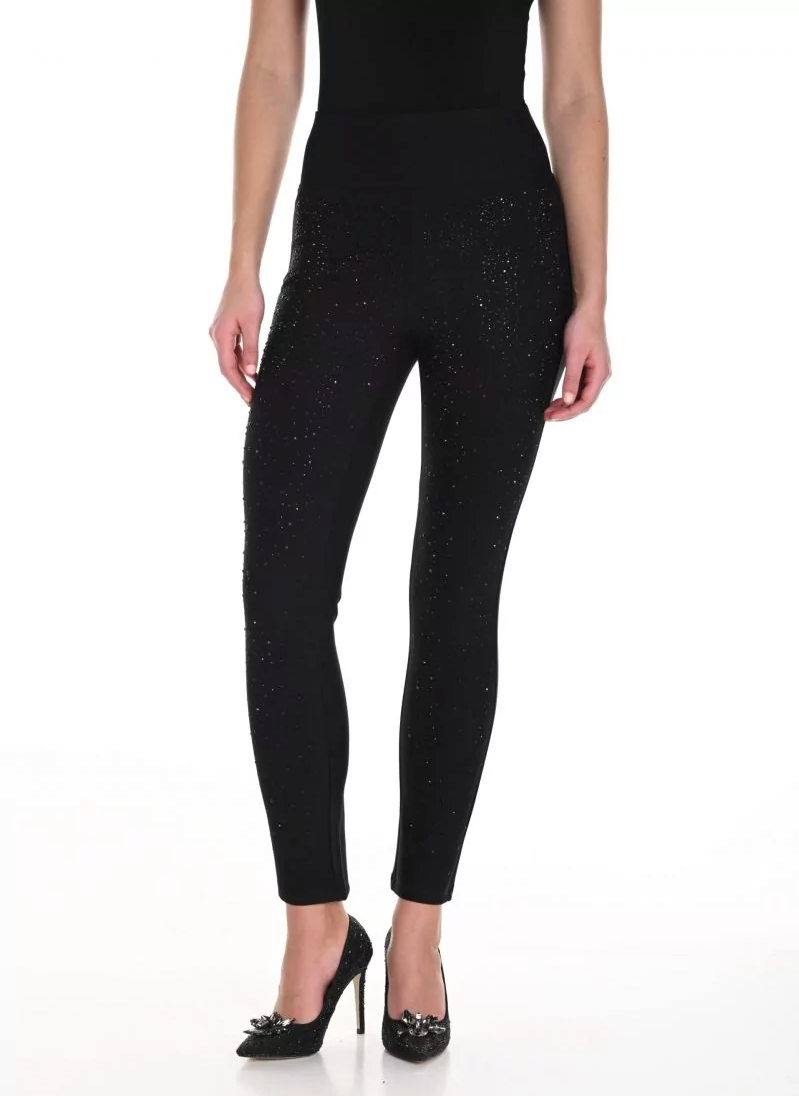 Frank Lyman Black High-Waist Pants with Embellishments Style 244644U