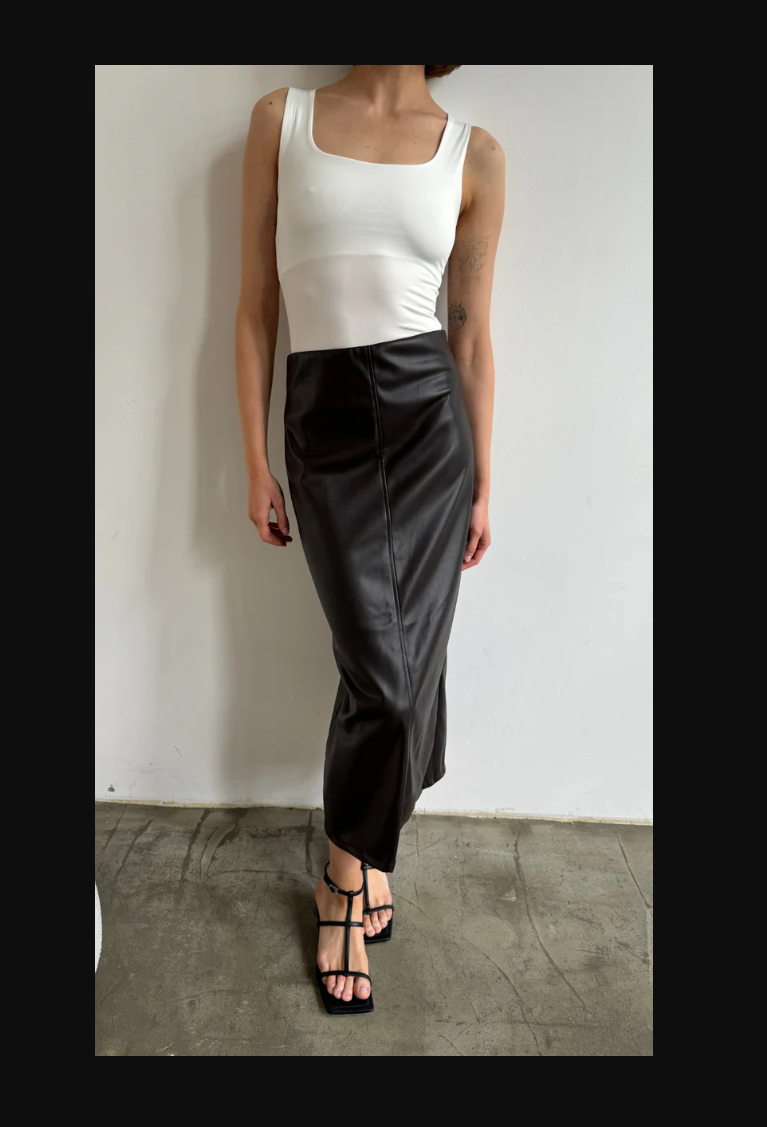 Charli Riley Pencil Skirt in Espresso and Black