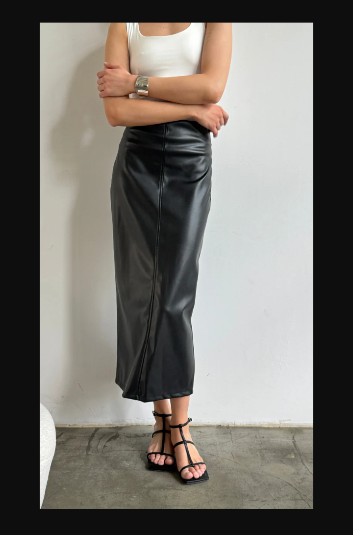 Charli Riley Pencil Skirt in Espresso and Black