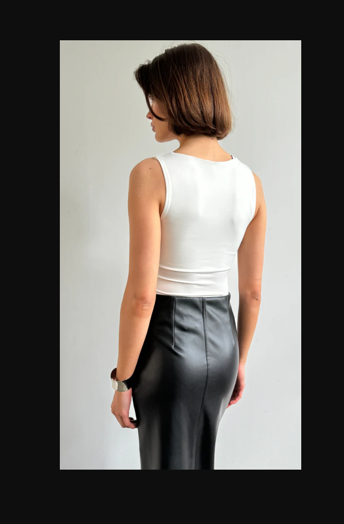 Charli Riley Pencil Skirt in Espresso and Black
