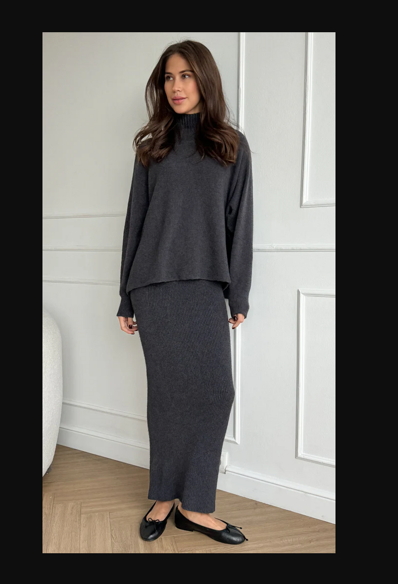 Charli Alma Pencil Skirt - Anthracite