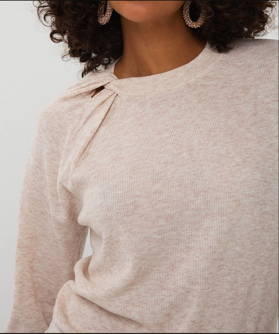 Esqualo Long Sleeve Twisted Knit Sweater 2507512