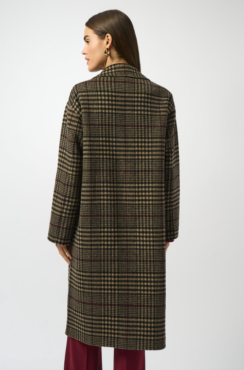 Joseph Ribkoff Plaid Long Overcoat Style 253946