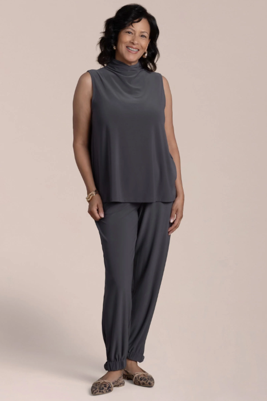 Sympli Sleeveless Echo Mock Neck Top 21244