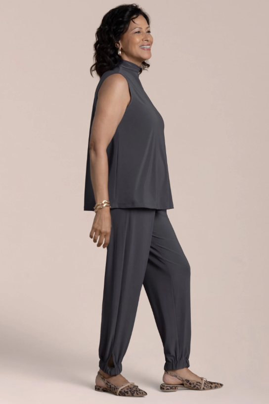 Sympli Sleeveless Echo Mock Neck Top 21244