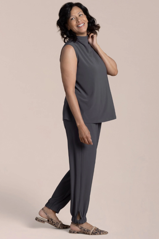 Sympli Sleeveless Echo Mock Neck Top 21244