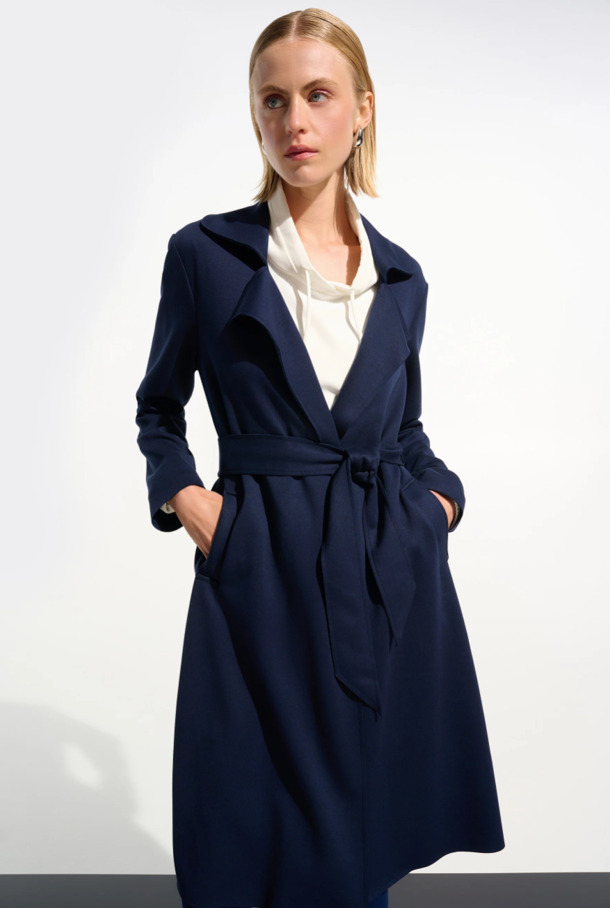Joseph Ribkoff Scuba Jersey Coat with Sash 261602