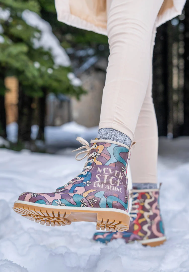 DOGO Women Vegan Leather Multicolor Long Boots - Never Stop Dreaming Design