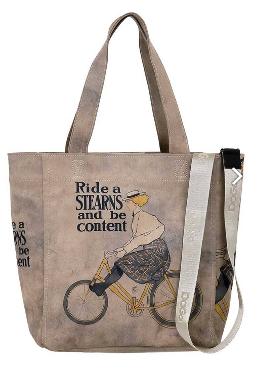 Dogo Women Vegan Gray Large Tote Bag - Rider Woman Design