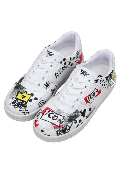 Dogo Women Vegan Leather White Sneakers - Icon Design