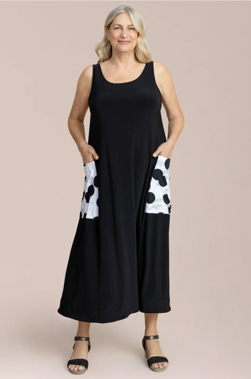 Sympli EZ Flare Dress, Print Pocket 28193