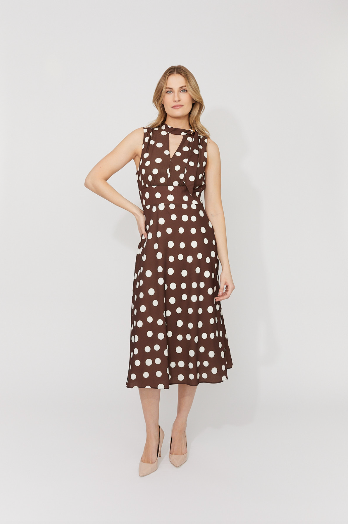 Frank Lyman Polka Dot A-line Dress Style 261380