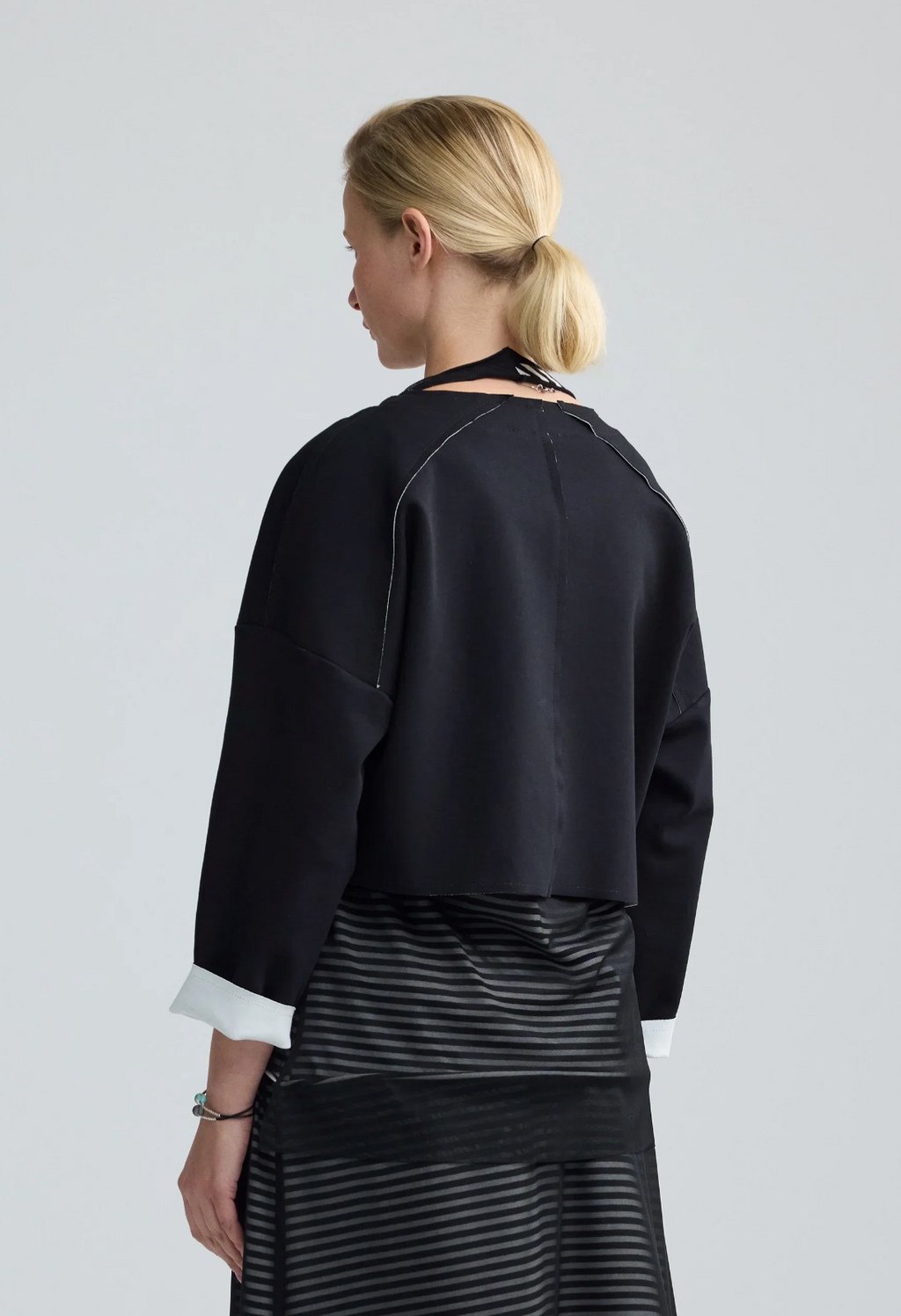 Luukaa MIRELLE Contrast-Stitch Cropped Jacket 3309
