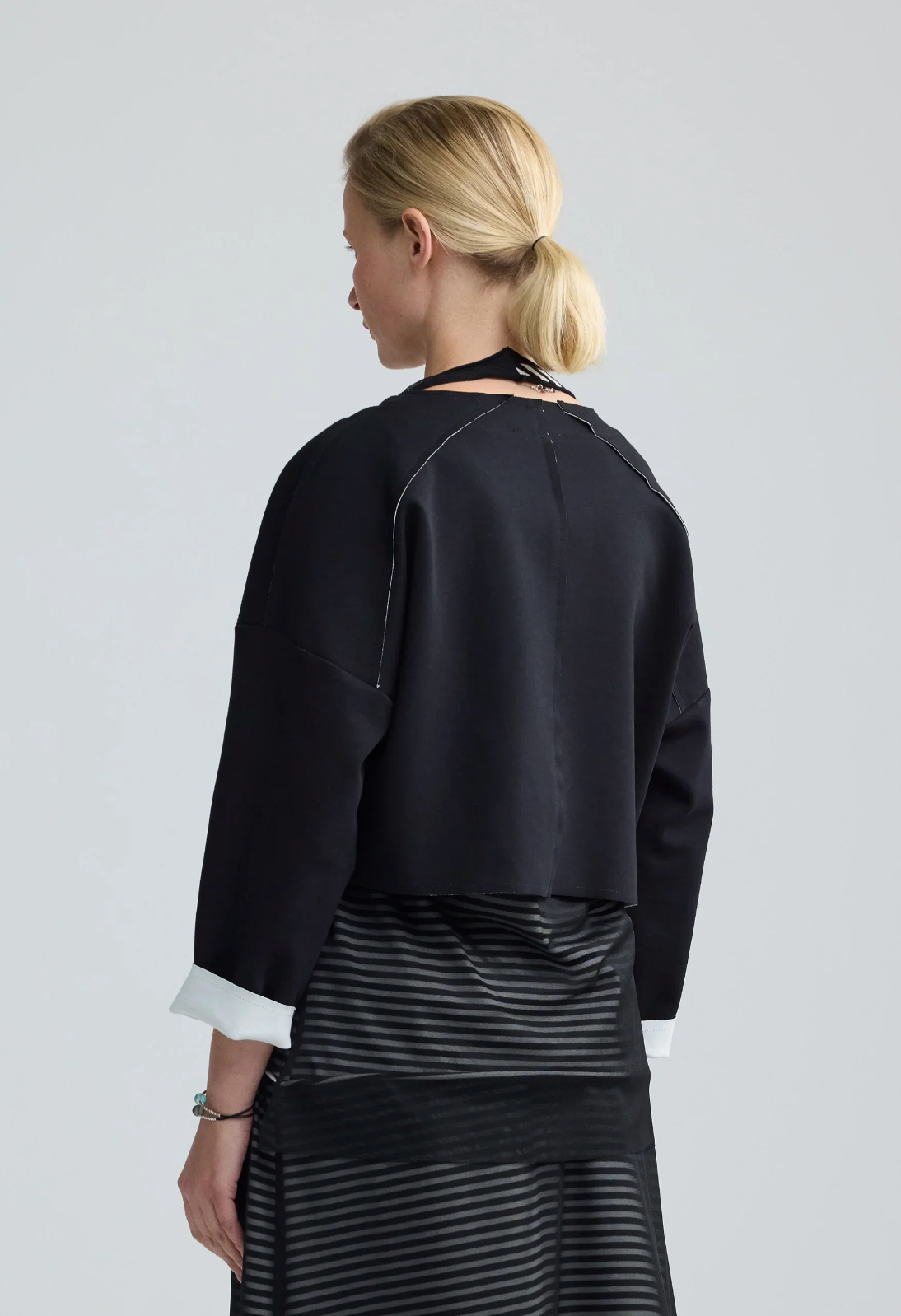 Luukaa MIRELLE Contrast-Stitch Cropped Jacket 3309