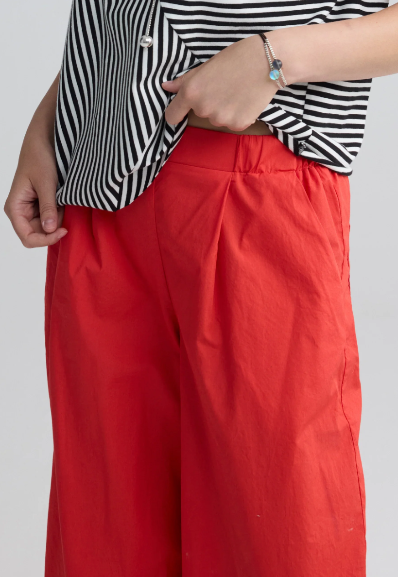 Luukaa ELINEA Cotton poplin wide-leg pants 201