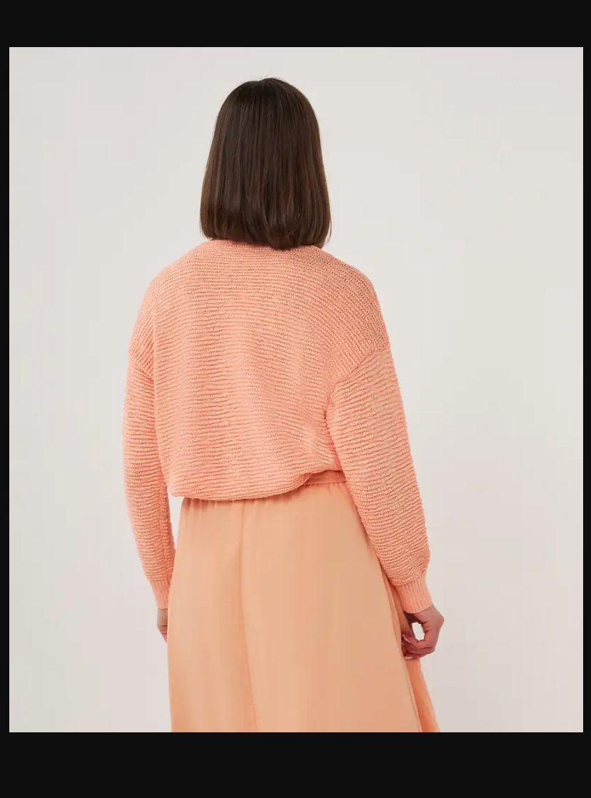 Esqualo Yarn Drop Shoulder V-Neck Sweater Style ESQ02020