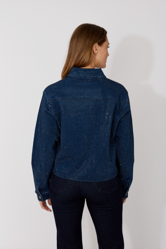 Frank Lyman Casual Collared Denim Top – Style 266509