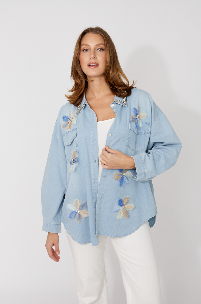 Frank Lyman Floral Long-sleeve Casual Shirt Style 266582