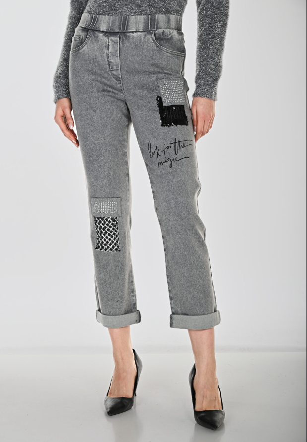 Frank Lyman Embellished Mid-rise Trousers Style 264819