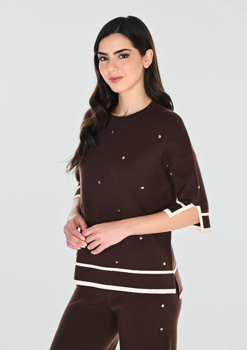 Frank Lyman Crew Neck Casual Pullover Style 263765