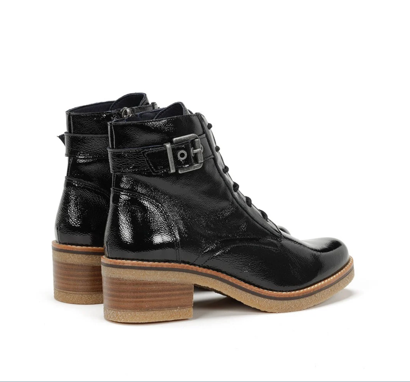 Dorking D8686L59837 Black Patent Lace-Up Ankle Boot