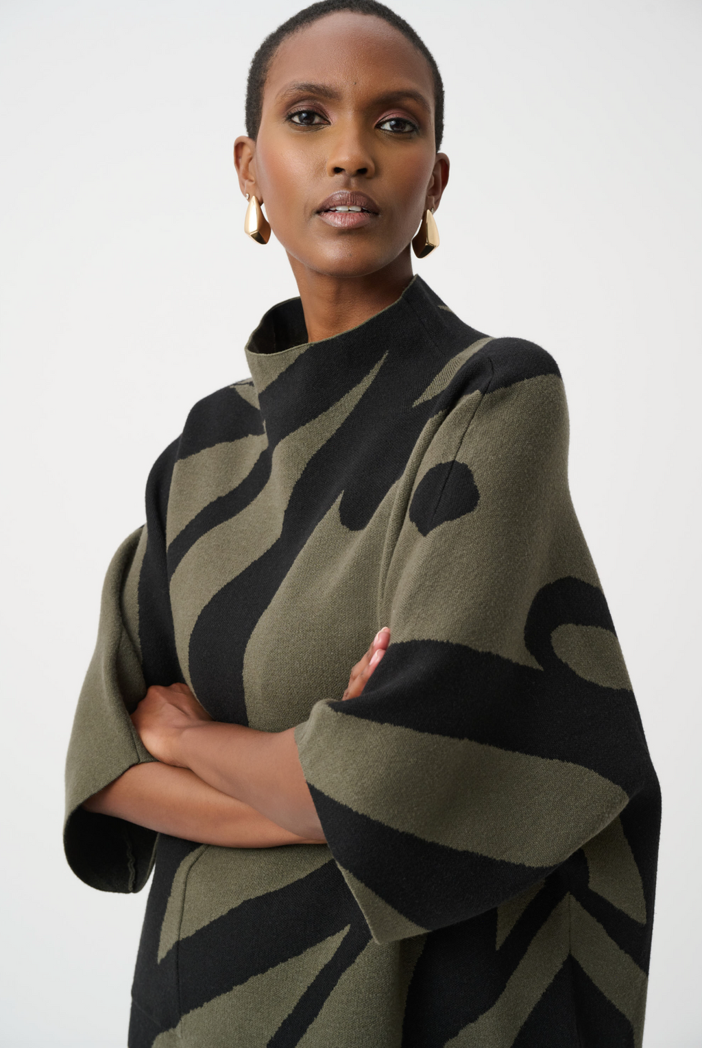 Joseph Ribkoff Mock Neck Abstract Pullover Style 263936