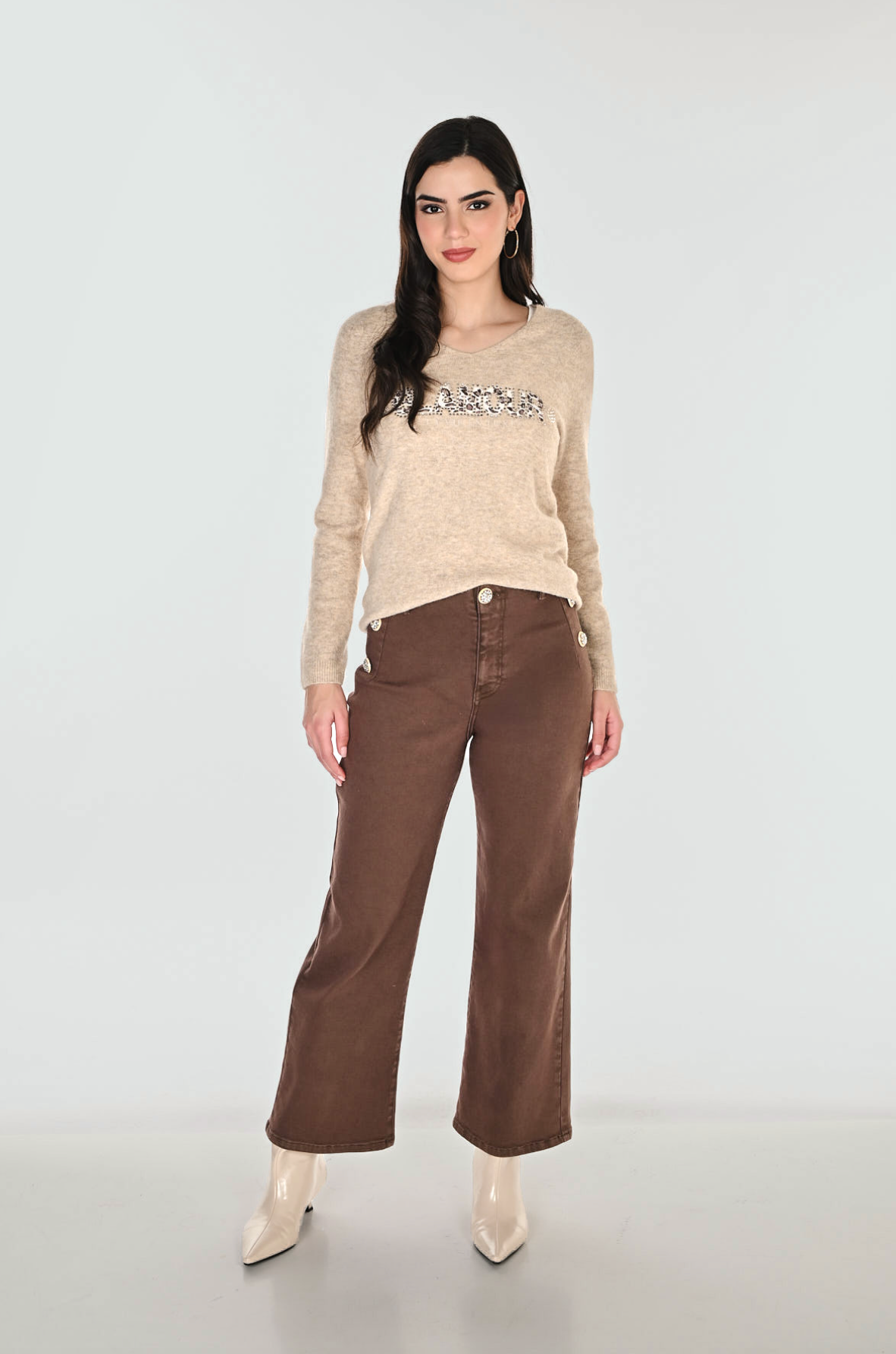 Frank Lyman High-waisted Wide-leg Trousers Style 263789