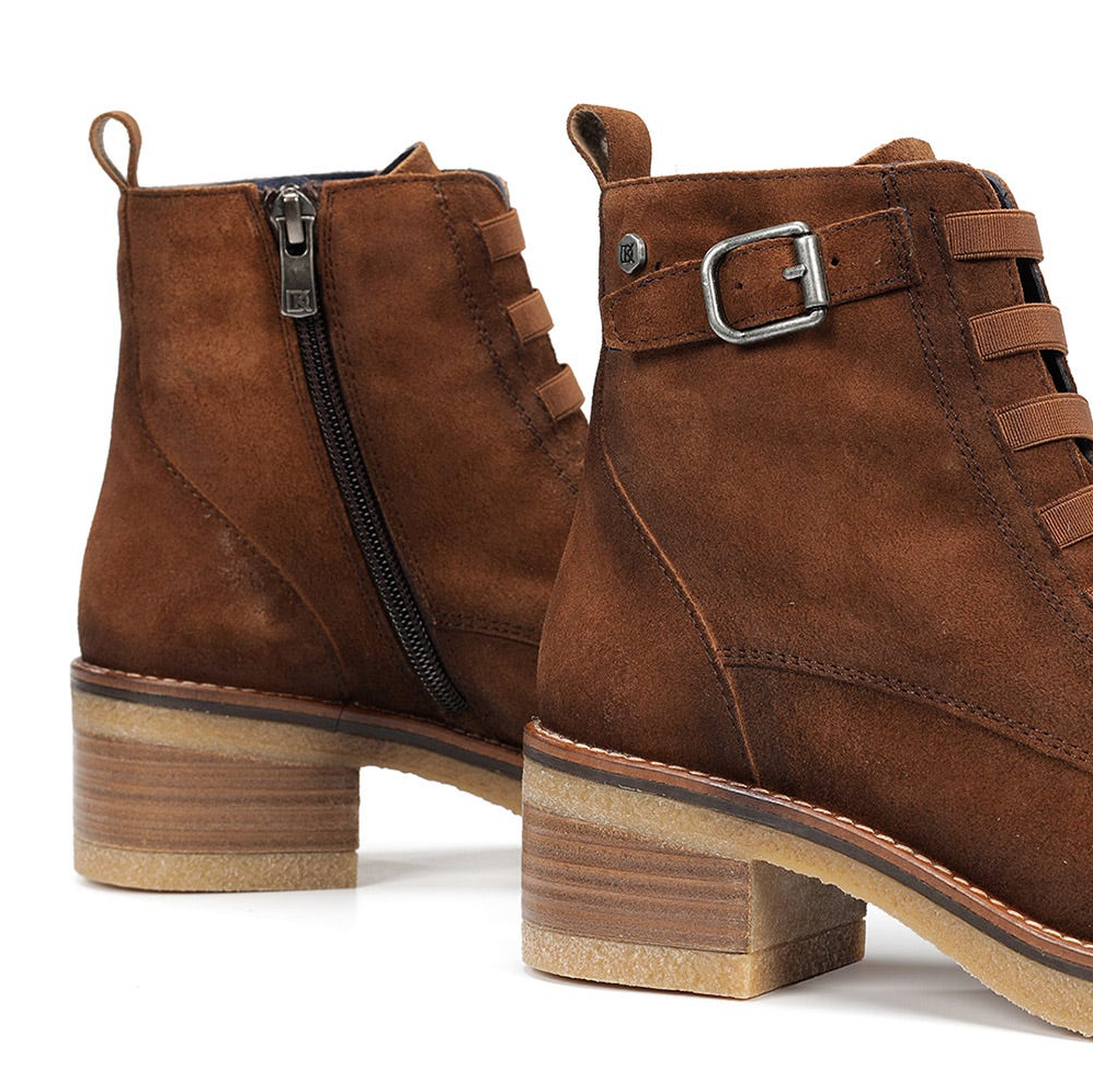 Dorking Lucero 8868 Women's Crepe Sole Side-Zip Ankle Boot 100118